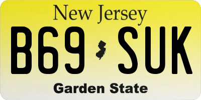 NJ license plate B69SUK