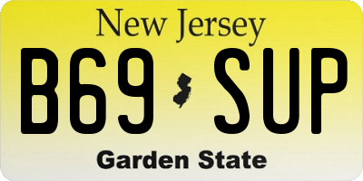 NJ license plate B69SUP