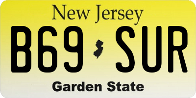 NJ license plate B69SUR