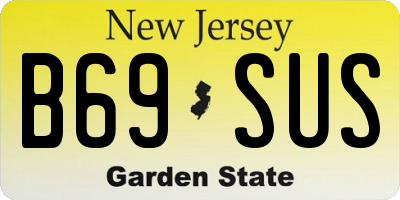 NJ license plate B69SUS