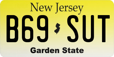 NJ license plate B69SUT