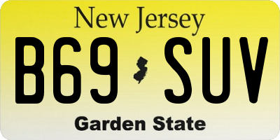NJ license plate B69SUV