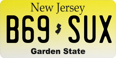 NJ license plate B69SUX