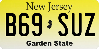 NJ license plate B69SUZ