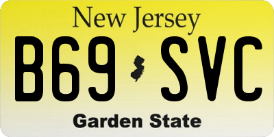 NJ license plate B69SVC
