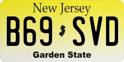 NJ license plate B69SVD