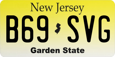 NJ license plate B69SVG