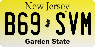 NJ license plate B69SVM