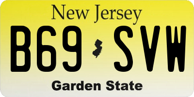 NJ license plate B69SVW