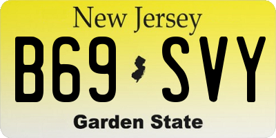 NJ license plate B69SVY