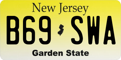 NJ license plate B69SWA