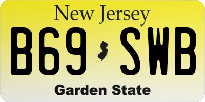 NJ license plate B69SWB