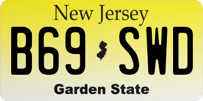 NJ license plate B69SWD