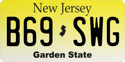 NJ license plate B69SWG
