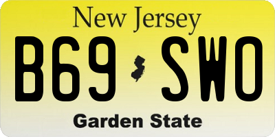 NJ license plate B69SWO