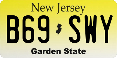 NJ license plate B69SWY
