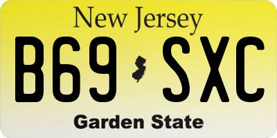 NJ license plate B69SXC
