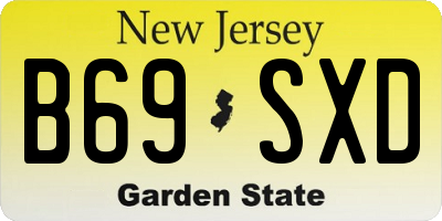 NJ license plate B69SXD