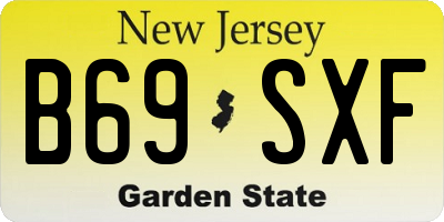 NJ license plate B69SXF