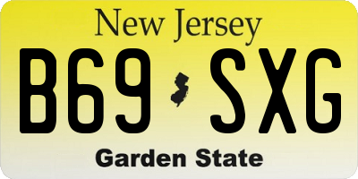 NJ license plate B69SXG