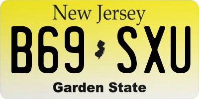 NJ license plate B69SXU