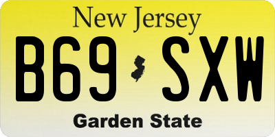 NJ license plate B69SXW