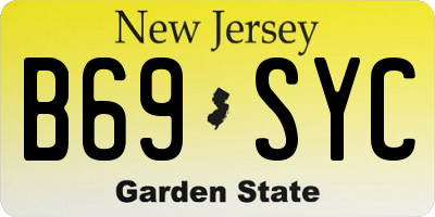 NJ license plate B69SYC