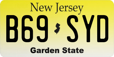 NJ license plate B69SYD