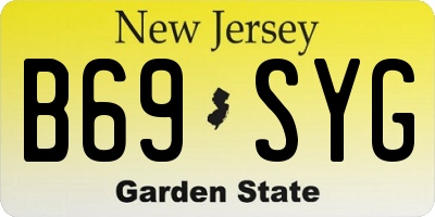 NJ license plate B69SYG