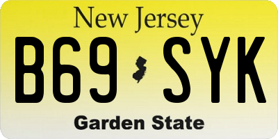 NJ license plate B69SYK