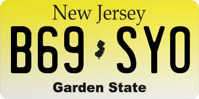 NJ license plate B69SYO