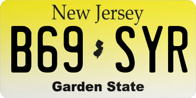 NJ license plate B69SYR
