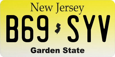 NJ license plate B69SYV