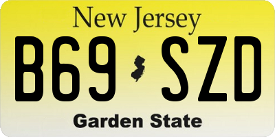 NJ license plate B69SZD