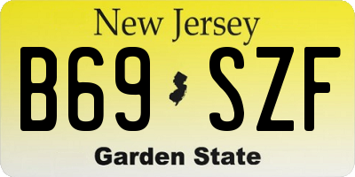 NJ license plate B69SZF