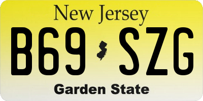 NJ license plate B69SZG