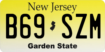 NJ license plate B69SZM