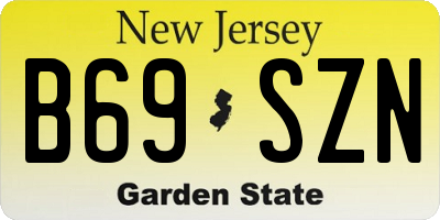 NJ license plate B69SZN
