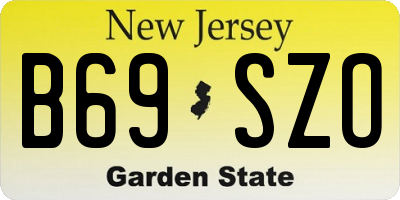 NJ license plate B69SZO