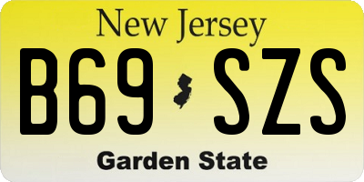 NJ license plate B69SZS