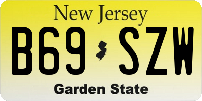 NJ license plate B69SZW