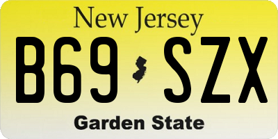 NJ license plate B69SZX