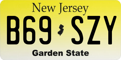 NJ license plate B69SZY