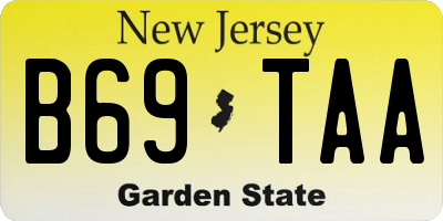 NJ license plate B69TAA