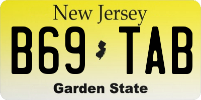 NJ license plate B69TAB