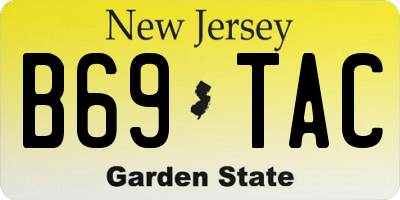 NJ license plate B69TAC