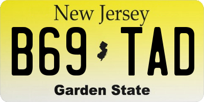 NJ license plate B69TAD