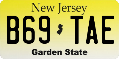 NJ license plate B69TAE