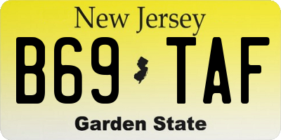 NJ license plate B69TAF