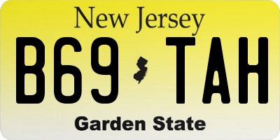 NJ license plate B69TAH